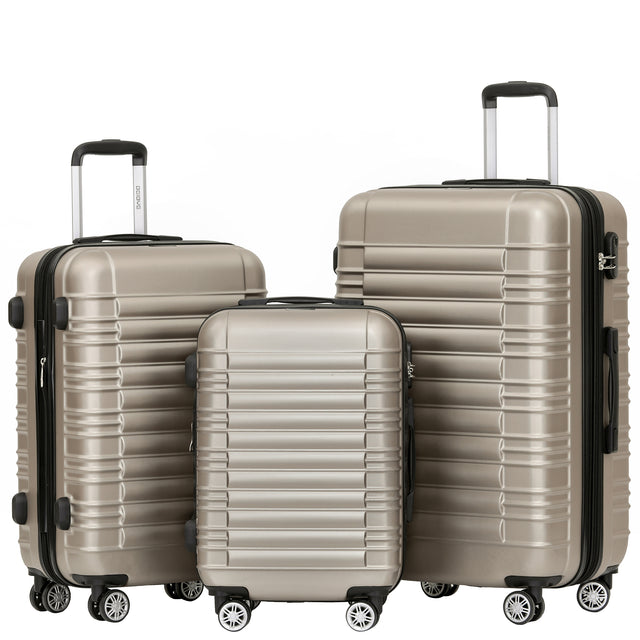 Beibye B2088 Kofferset M-L-XL für Handgepäck, Kurz- & Langstrecken – 360° Doppelrollen, ABS-Hartschale, Volumen erweiterbar