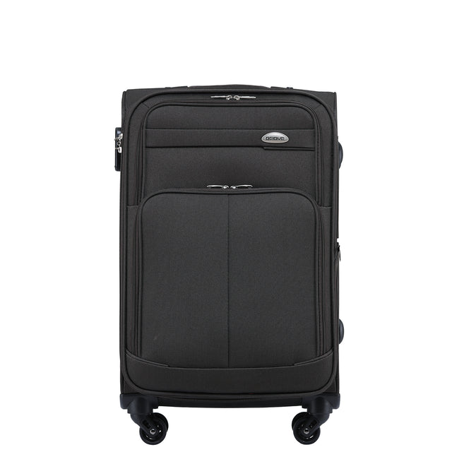 Beibye B8005 L Reisekoffer für Mittelstrecken, Wasserabweisendes Oxford-Gewebe, Volumen erweiterbar, Praktische Fronttasche & Verstecktes Namensschild, 64 x 42 x 27 cm, 75 L