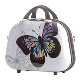 Beibye B2060 S Beauty Case für Kosmetik & Kurzreisen, Hochglanz-Design mit Schmetterlingsmuster, robustes ABS/Polycarbonat, 34 x 32 x 16 cm