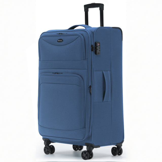 Münicase M006 XL Reisekoffer für Langstrecken & Familie, praktische Fronttaschen & TSA-Zahlenschloss, wasserabweisendes Oxford-Gewebe, Volumen erweiterbar, 79 x 47 x 33 cm