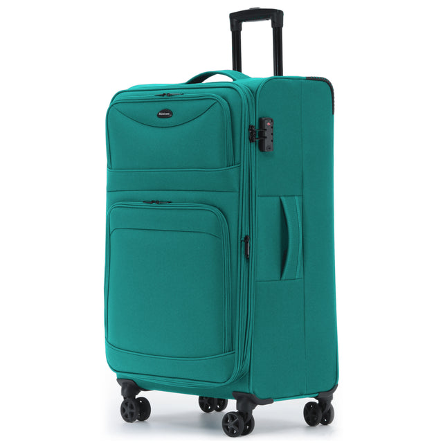 Münicase M006 XL Reisekoffer für Langstrecken & Familie, praktische Fronttaschen & TSA-Zahlenschloss, wasserabweisendes Oxford-Gewebe, Volumen erweiterbar, 79 x 47 x 33 cm