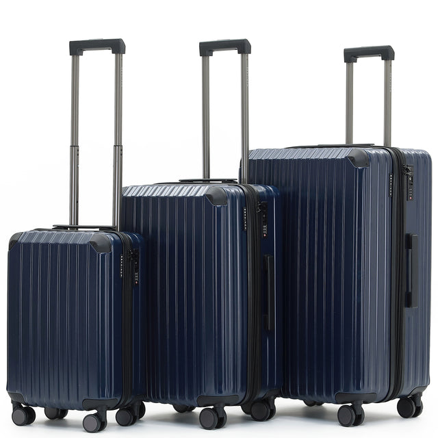 Münicase M816 Kofferset M-L-XL für Handgepäck, Kurz- & Langstrecken, TSA-Zahlenschloss, Eckenschutz, Polycarbonat, Volumen erweiterbar