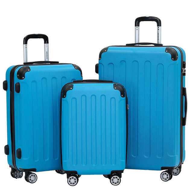 Beibye B2045 Kofferset M-L-XL für Handgepäck, Kurz- & Langstrecken, 360° Doppelrollen, Stabil & Leicht